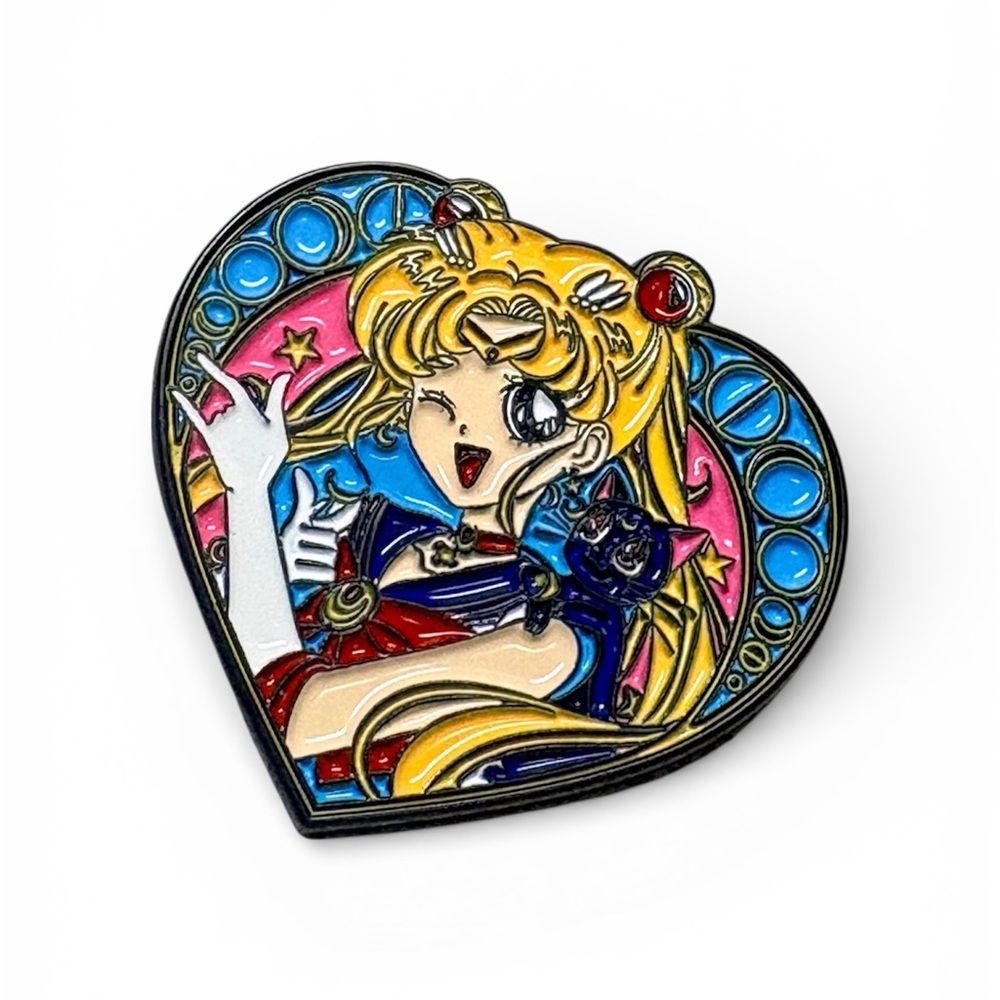 Sailor Moon Enamel Pin-heart shaped